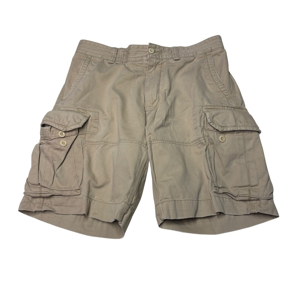 Polo Ralph Lauren Mens 36X10 Tan Khaki Classic Chino Cargo Shorts 100% Cotton